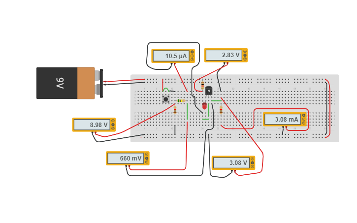 Circuit design Fun with Transistor Lab-Answers | Tinkercad