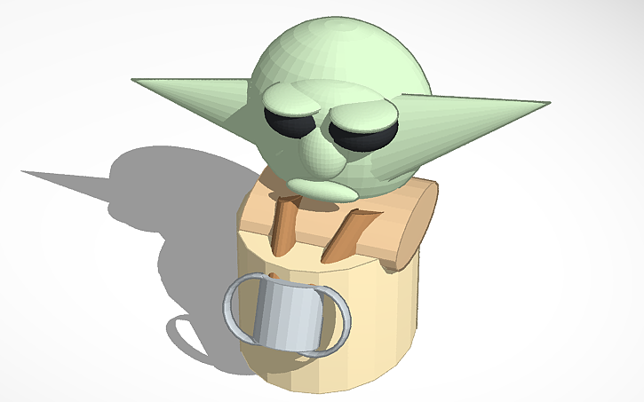 3D design mandolorian baby yoda Tinkercad