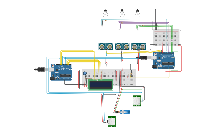 Circuit design Smart Car Parking System - Tinkercad