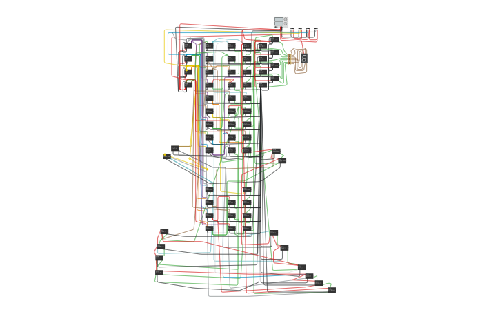 Circuit design HEX to 7 segment decoder - Tinkercad