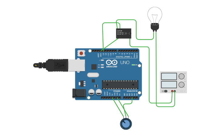 Circuit design 4)controlling relay with arduino and potentiometer ...