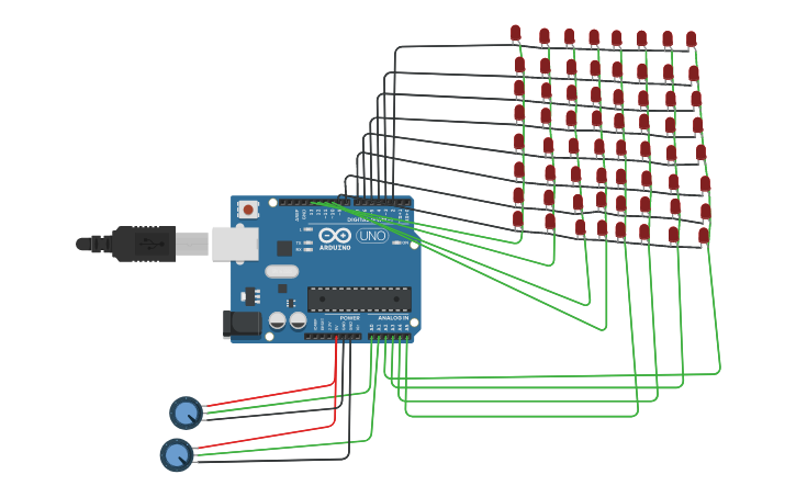 Circuit design LED Matrix 8x8 - Tinkercad