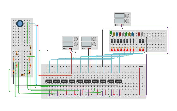 Circuit design voltimetro luminoso - Tinkercad