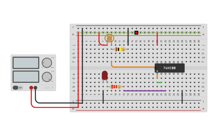 Circuit design Dark detector - Tinkercad