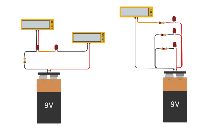 Circuit design series and parallel connections - Tinkercad
