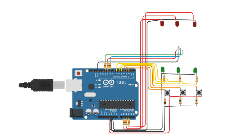 Circuit design rock paper scissor - Tinkercad
