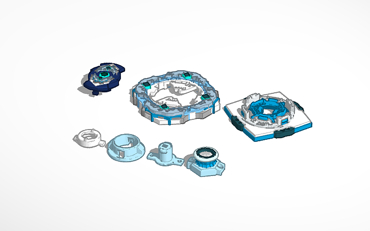 3D design Beyblade Burst Sparking Ice Golem Layer+Chassis R - Tinkercad