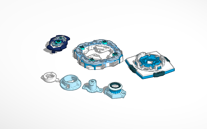 Beyblade Structure 3D design Beyblade Burst Sparking Ice Golem Layer+Chassis R - Tinkercad
