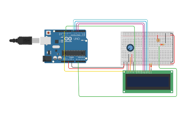 Circuit design LCD - Tinkercad