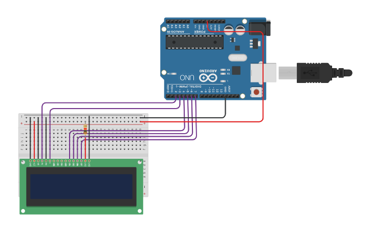 Circuit design LCD con Arduino | Tinkercad