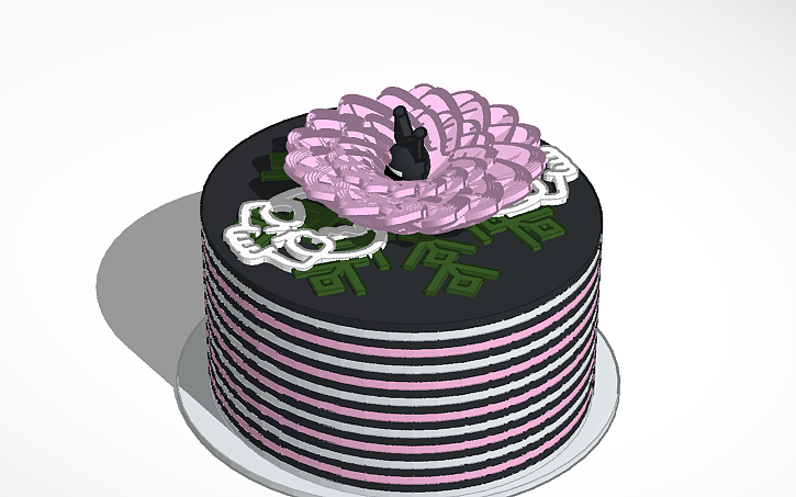 kuromi cake design 2 layer simple