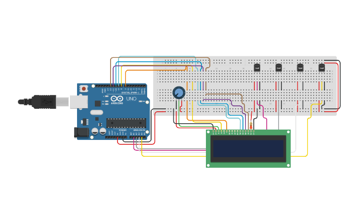 Circuit design Display 16X2 - Tinkercad