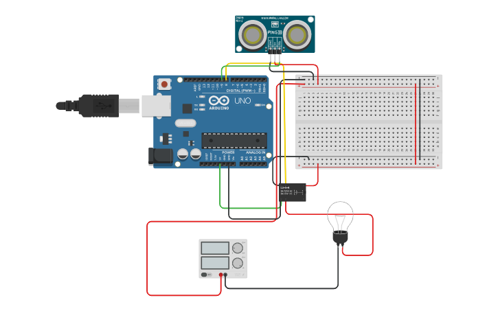 Circuit design assignment bulb relay - Tinkercad