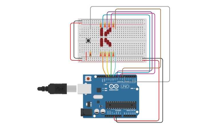 Circuit design Letter K - Tinkercad
