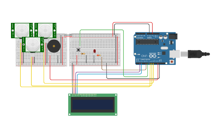 Circuit design Projeto Final Sistema Alarme - Tinkercad