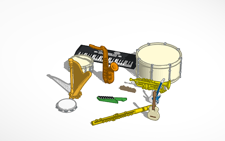 3D design musical instruments - Tinkercad
