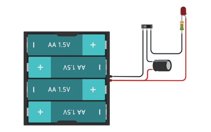 Circuit design Capacitor - LED - Tinkercad