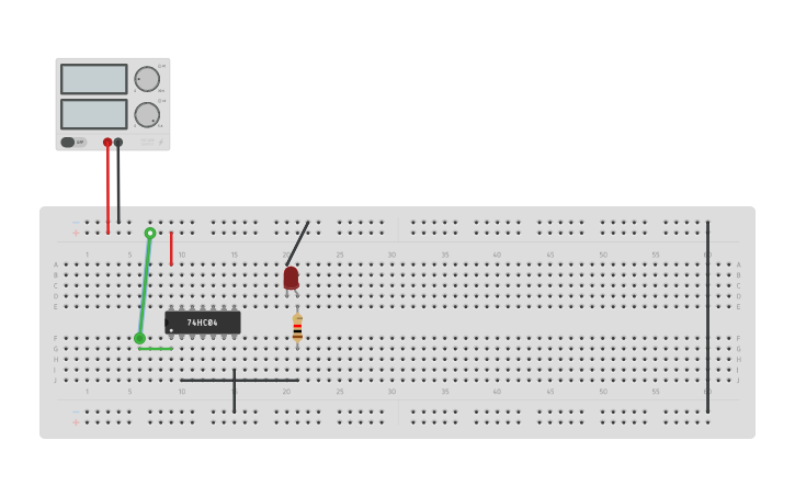 Circuit design 74LS04 | Tinkercad