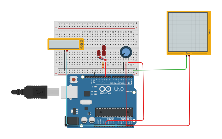 Circuit design potenciometer | Tinkercad