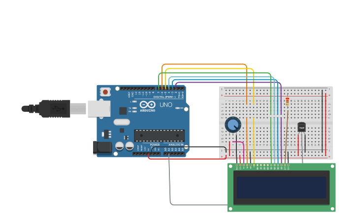 Circuit design Assignment 1: Digital Thermometer using Arduino | Tinkercad