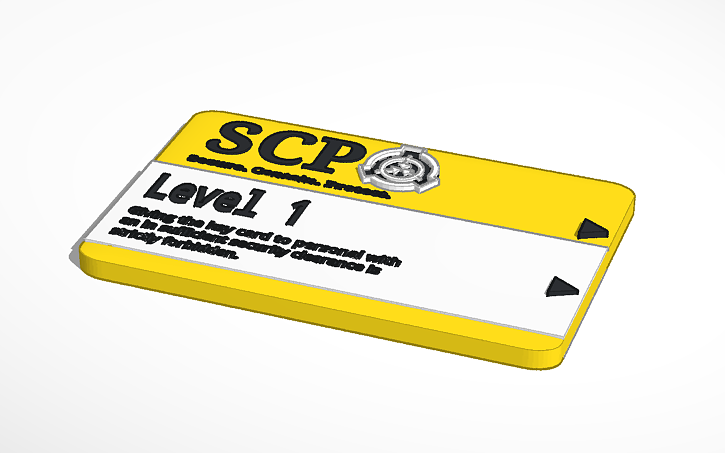 Scp Level 3 Keycard Tinkercad