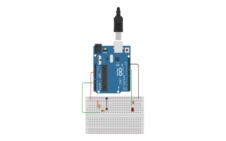 Circuit design Task1 - Light sensor | Tinkercad