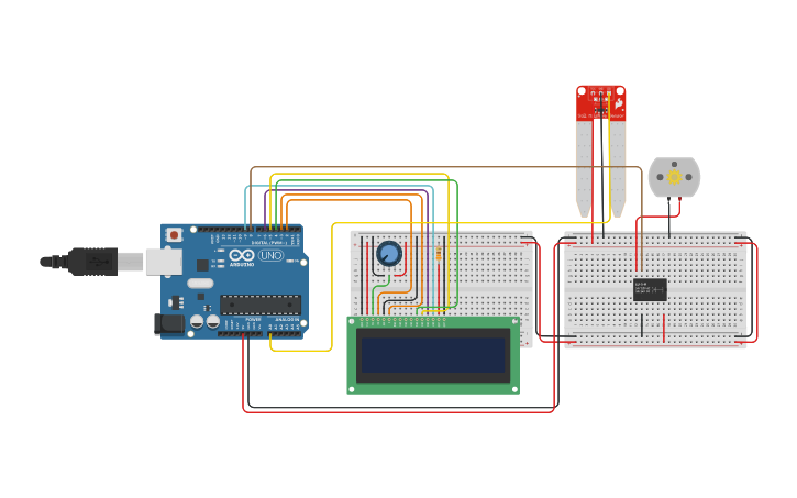 Circuit design Irrigação Automatizada - Tinkercad