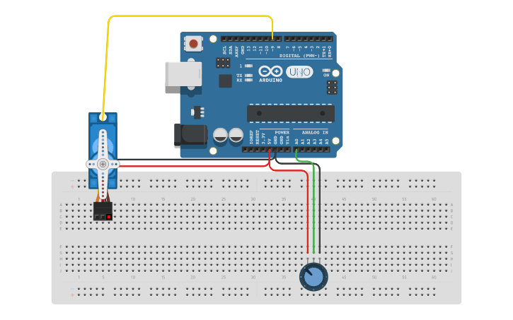 Circuit design Copy of Servo Motor - Tinkercad