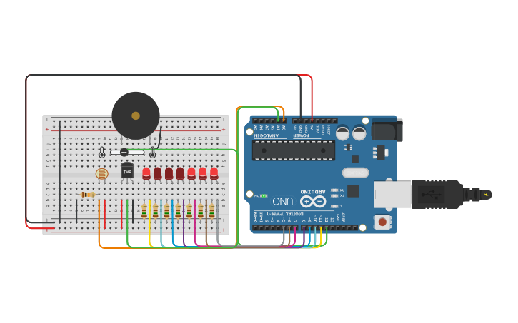 Circuit design Sensor de Luz - Tinkercad