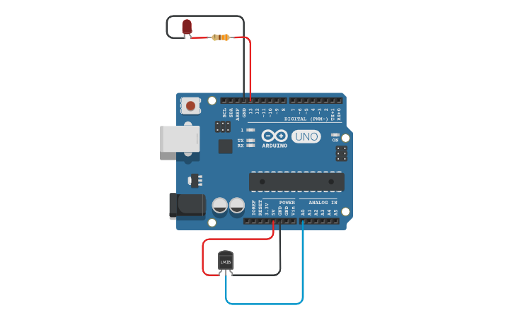 Circuit design Temperatura - LM35 - Tinkercad