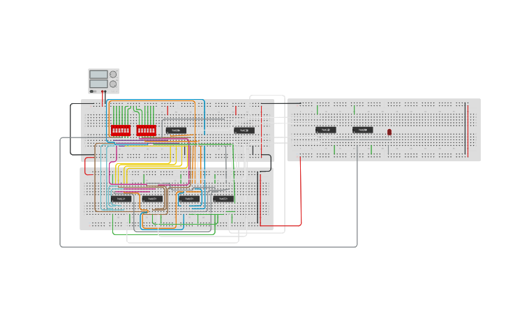 Circuit design 8X1 MUX - Tinkercad