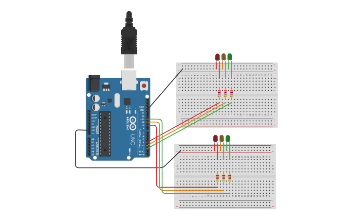 Circuit Design Two Way Traffic Light Tinkercad 1327