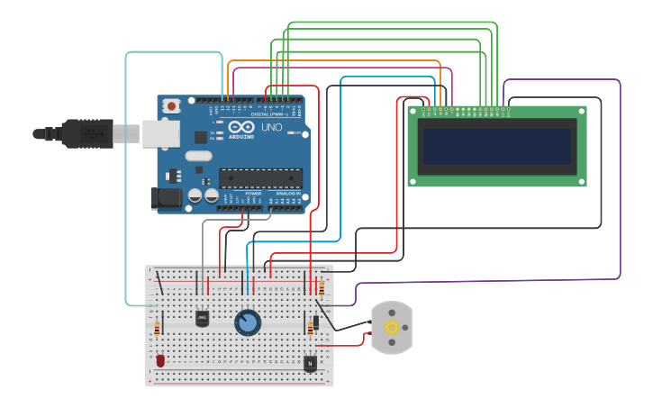 Circuit design Automatic Room Temperature Control System - Tinkercad