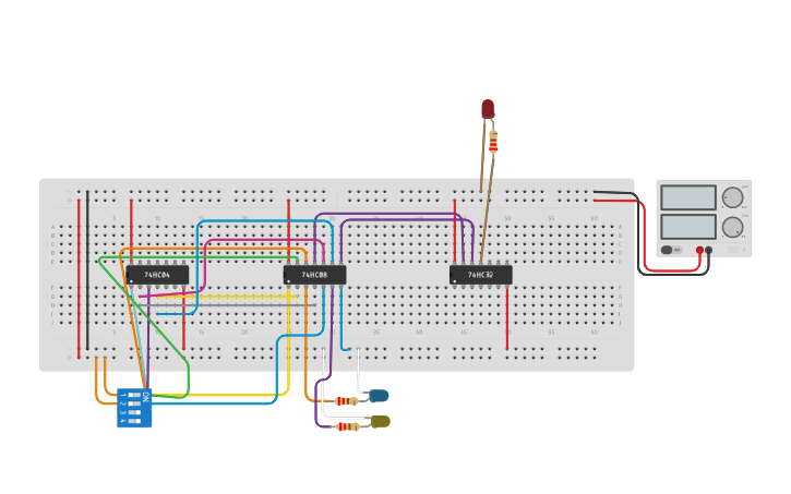 Circuit design Bit magnitude comparator - Tinkercad