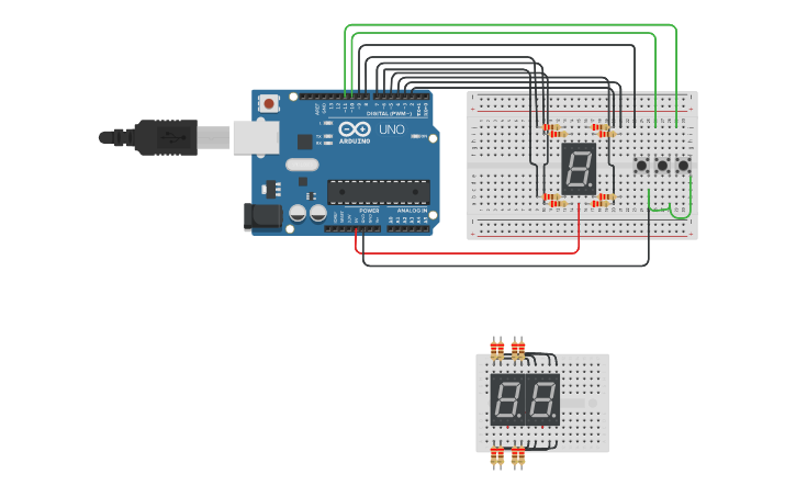 Circuit design ankita Segement CA P-3 | Tinkercad