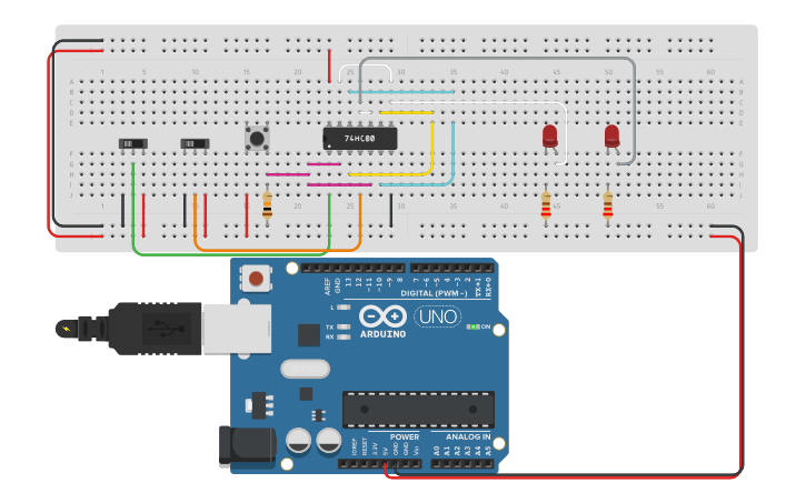 Circuit design 02.02.2021 - SR NAND Latch with Enable input | Tinkercad