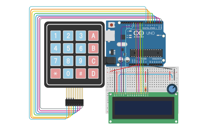 Circuit design Arduino Final Calculator - Tinkercad