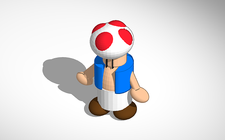 3D design Super Mario Toad Red | Tinkercad