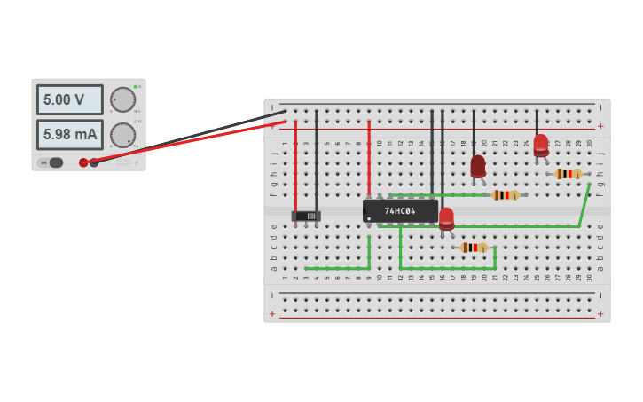 Circuit design inverter part b | Tinkercad