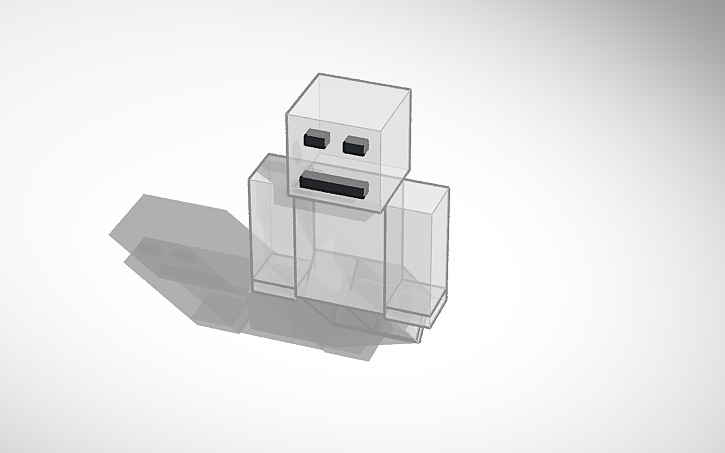 3D design Minecraft Character Ghost - Tinkercad