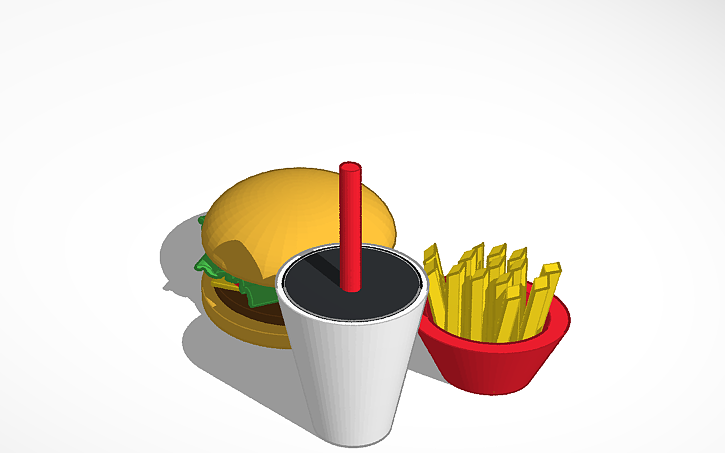 3D design BURGER AND FRENCH FRIES | Tinkercad