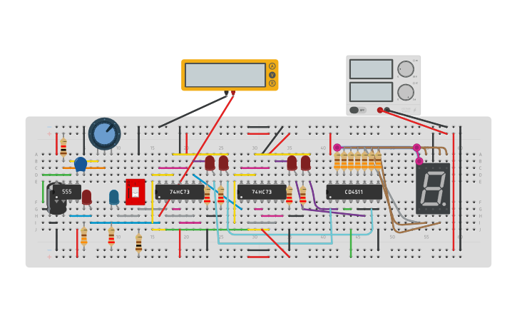 Circuit Design Contador Binario A Decimal Tinkercad