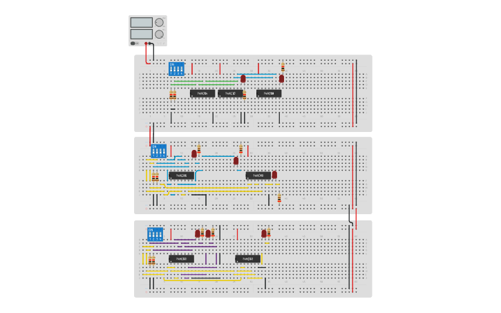 Circuit design DeMorgan's Theorem and Universals - Tinkercad