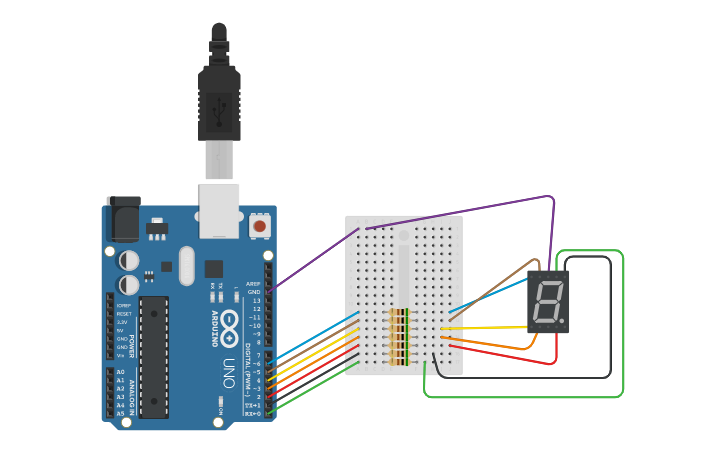 Circuit design 7 segment 1 | Tinkercad
