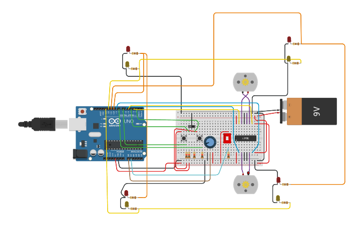 Circuit design carrinho de controle remoto - Tinkercad
