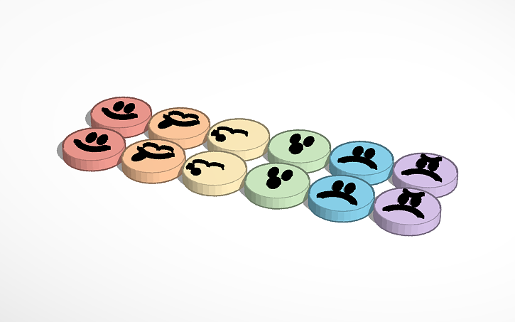 3D design Face Game Pieces | Tinkercad