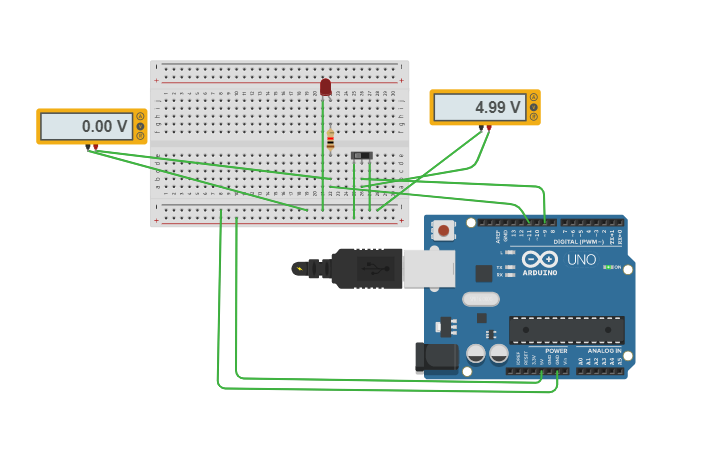 Circuit Design Arduino Led Button Tinkercad