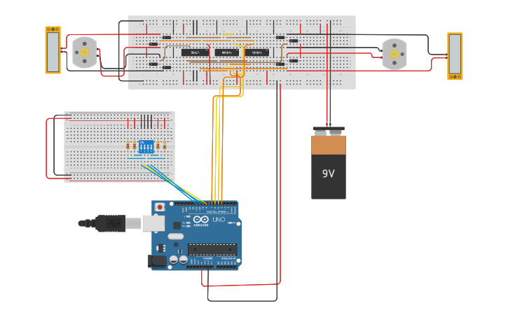 Circuit design line tracking - Tinkercad