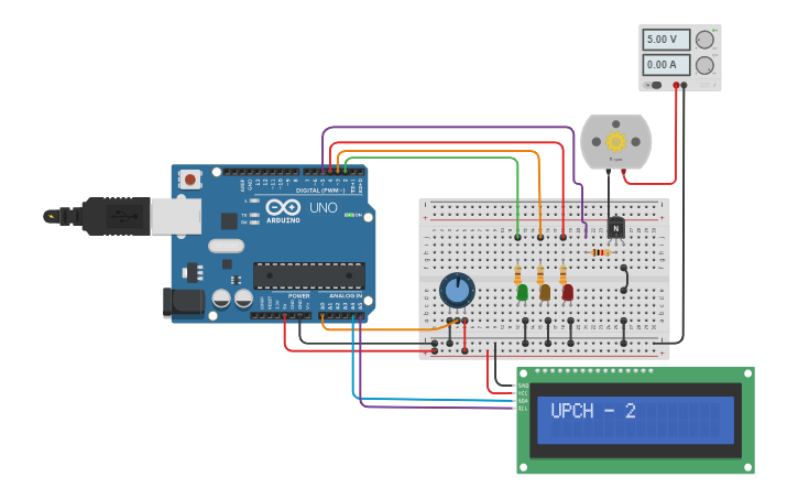 Circuit design Ejemplo de Simulación Electrónica - Tinkercad