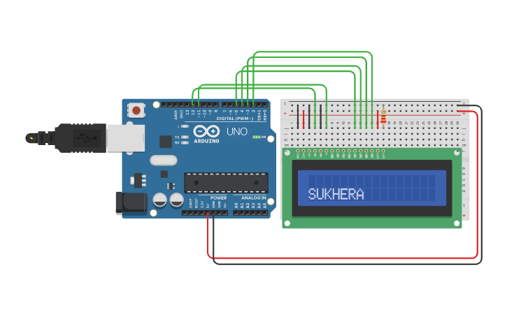 Circuit design Copy of Copy of Arduino with LCD Interface - Tinkercad